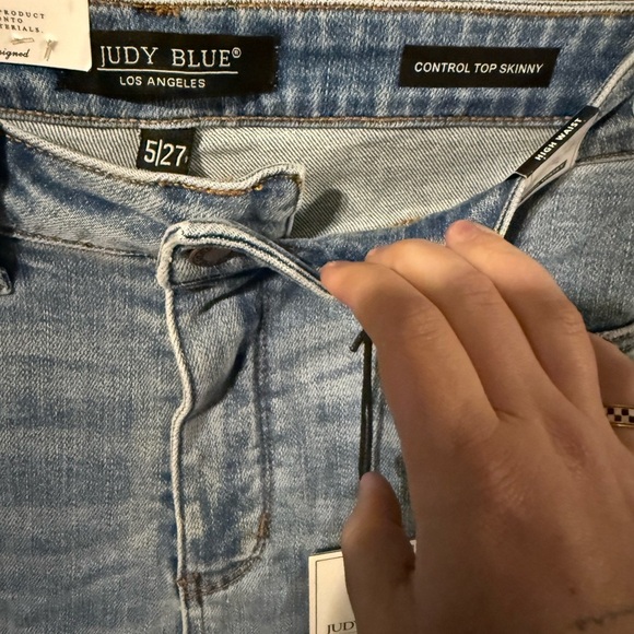 NWT Judy Blue High Waist Control Top Skinny Distressed Stretch Denim Jeans - Picture 6 of 8